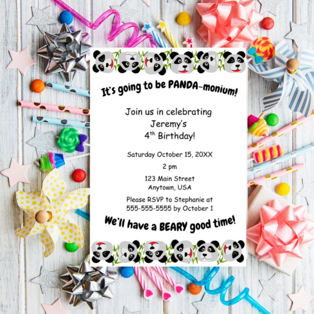 Det är Panda-monium Inbjudningar (Skapare uppladdad)