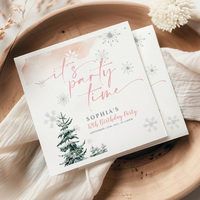 Det är Party, födelsedagsnappor, vinterfödelsedag Pappersservett (Skapare uppladdad)