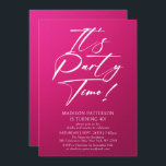 Det är Party-tid, 40:e födelsedag Party enkel Eleg Inbjudningar<br><div class="desc">Det är Party Time 40:e fyrtionde Födelsedagsfesten Simple Elegant Call Inbjudan har en minimalistisk utformning med texten "It's Party Time!" i modern,  vit calligraphy-skripttypografi och personlig nedan med din anpassningsbar på en rosa bakgrund. Du kan ändra det redigerbara teckensnittet stil och färg. Designad av © Evco Studio www.zazzle.com/store/evcostudio</div>