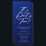 Det är Party-tid, 40:e födelsedag Party enkel Eleg Inbjudningar<br><div class="desc">Det är Party Time 40:e fyrtionde Födelsedagsfesten Enkel inbjudan till Elegant Inbjudan har en minimalistisk utformning med texten "Det är Party tid!" i modern manusatypgrafi och personlig nedan med din anpassningsbar. Det redigerbara teckensnittet stil och färg kan ändras med blå bakgrund. Designad av © Evco Studio www.zazzle.com/store/evcostudio</div>