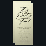 Det är Party-tid, 40:e födelsedag Party enkel Eleg Inbjudningar<br><div class="desc">Det är Party Time 40:e fyrtionde Födelsedagsfesten Enkel inbjudan till Elegant Inbjudan har en minimalistisk design med texten "Det är Party tid!" i modern svartfärgad kalligrafi-skripttypografi och personlig nedan med din anpassningsbar. Det redigerbara teckensnittet stil och färg kan ändras med en beige bakgrund. Designad av © Evco Studio www.zazzle.com/store/evcostudio</div>