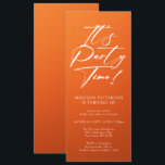 Det är Party-tid, 40:e födelsedag Party enkel Eleg Inbjudningar<br><div class="desc">Det är Party Time 40:e fyrtionde Födelsedagsfesten Enkel inbjudan till Elegant Inbjudan har en minimalistisk utformning med texten "Det är Party tid!" i modern manusatypgrafi och personlig nedan med din anpassningsbar. Det redigerbara teckensnittet stil och färg kan ändras med orangens bakgrund. Designad av © Evco Studio www.zazzle.com/store/evcostudio</div>
