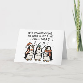 Det är Penguinning - Roligt julkort Helgkort