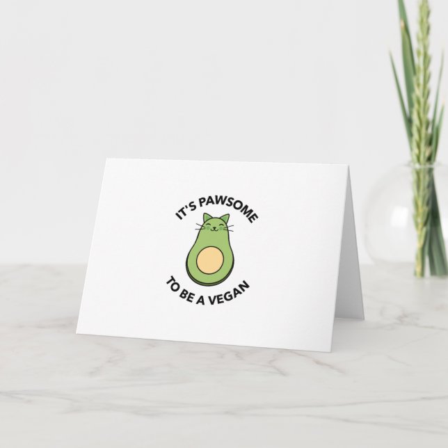 Det är pinsamt att vara vegan avocado helgkort (Framsida)