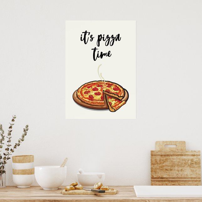 Det är pizza-tid poster (Kök)