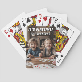 Det är Playtime! Anpassat foto för Cute Kids-famil Casinokort