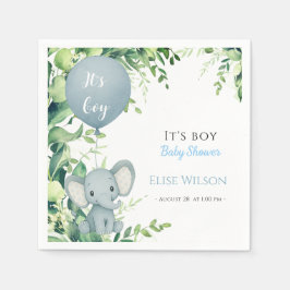 Det är pojken! Cute Little elephant baby med ballo Pappersservett