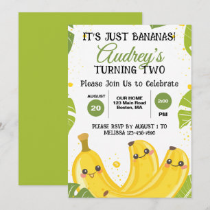 Det är precis Bananas Födelsedagsfest i alla åldra Inbjudningar