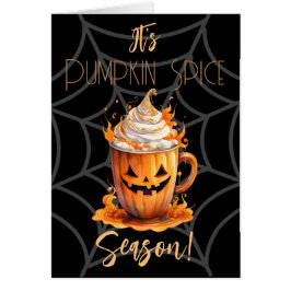 Det är Pumpkin Spice Season-mappat gratulationskor Hälsningskort