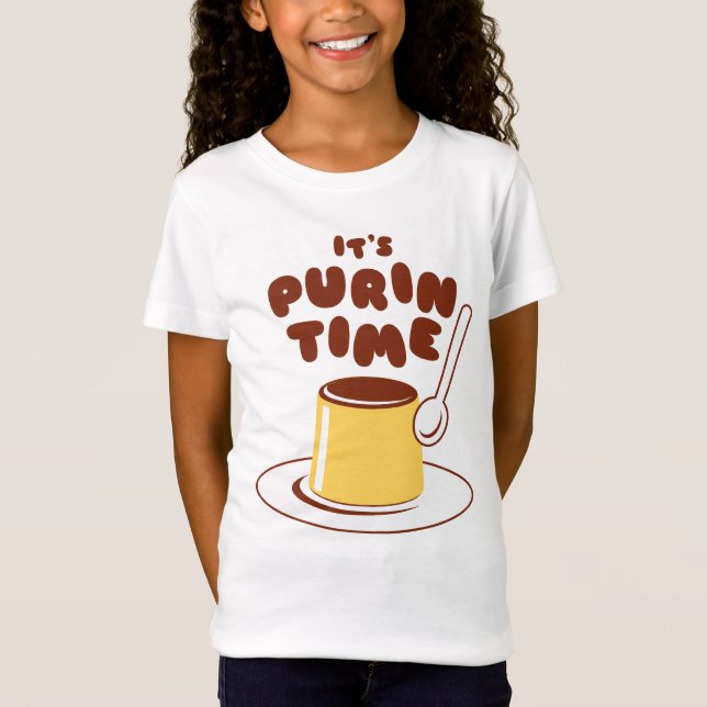 Det är Purin Time! (Brun) プ リ ン Tee (Framsida)