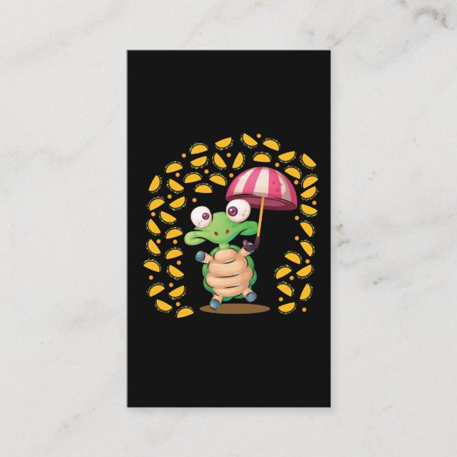 Det är Raining Tacos Turtle mexikanska Älskare Visitkort (Framsida)