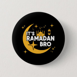 Det är Ramadan Bro Glad Fastan Islamiska Halvmåne  Knapp