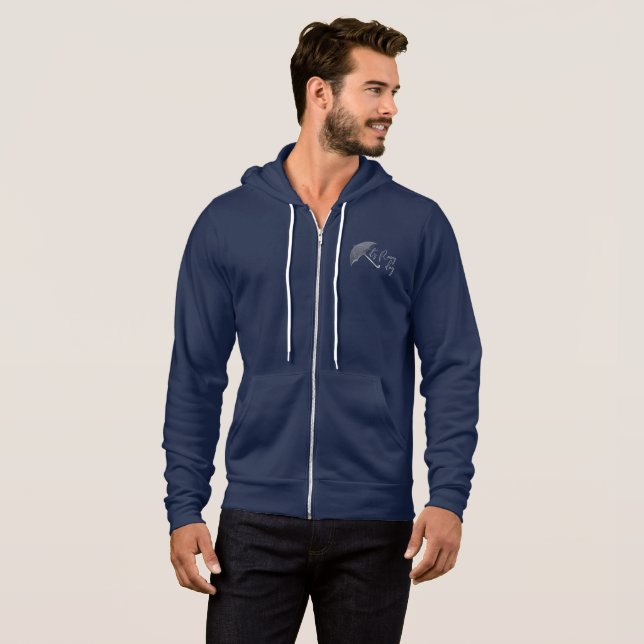 Det är regnigt dag | Herr Full-zip Hoodie T Shirt (Hel framsida)