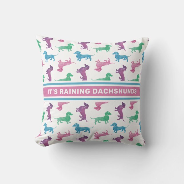 Det är "Rining Dachshunds Cute Pastel Doxies" Kudde (Framsida)