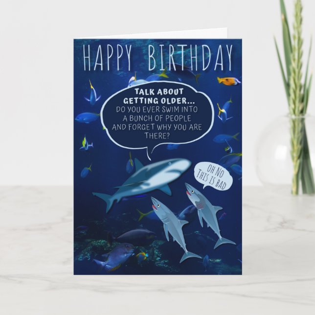 Det är roligt att se hur Shark Birthday Aging Humo Kort (Framsida)