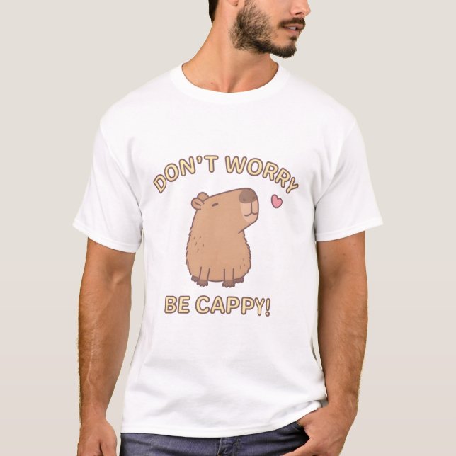 Det är roligt att vara Cappy, Lycklig Capybara T Shirt (Framsida)