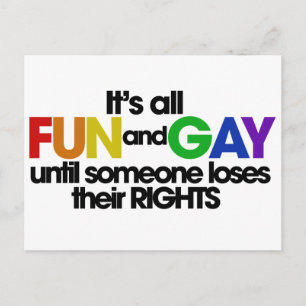 Det är roligt och gay rights vykort