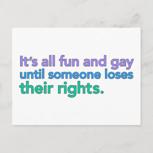 Det är roligt och gay tills.. Postkort Vykort