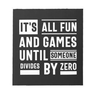 Det är Roligt och spel tills någon skiljer sig eft Anteckningsblock