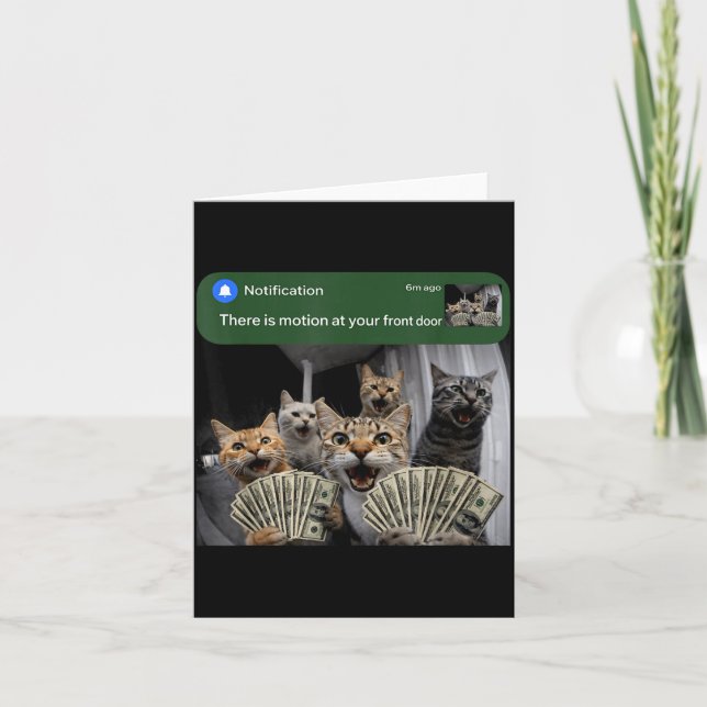 Det är rörelse vid främre dörren rolig katt rörels kort (Framsida)
