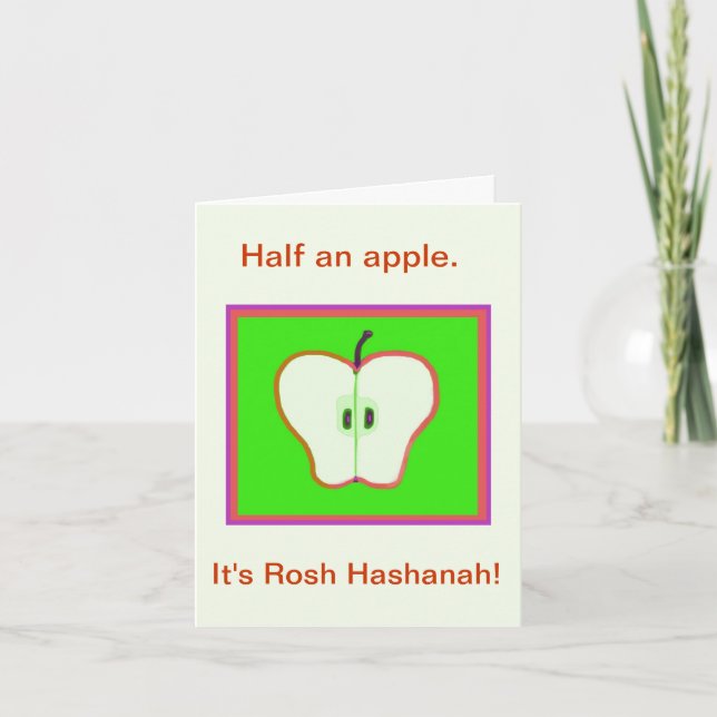 Det är Rosh Hashanah! En halv äpple! Helgkort (Framsida)