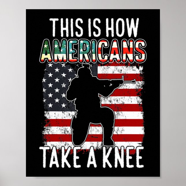Det är så amerikanerna tar en Knee Funny Gift Vete Poster (Framsidan)