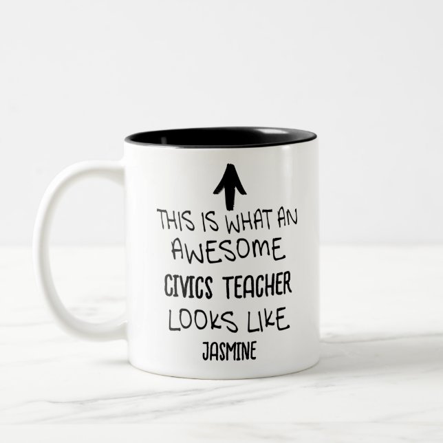 Det är så fantastisk Civics Lärare ser ut Två-Tonad Mugg (Vänster)