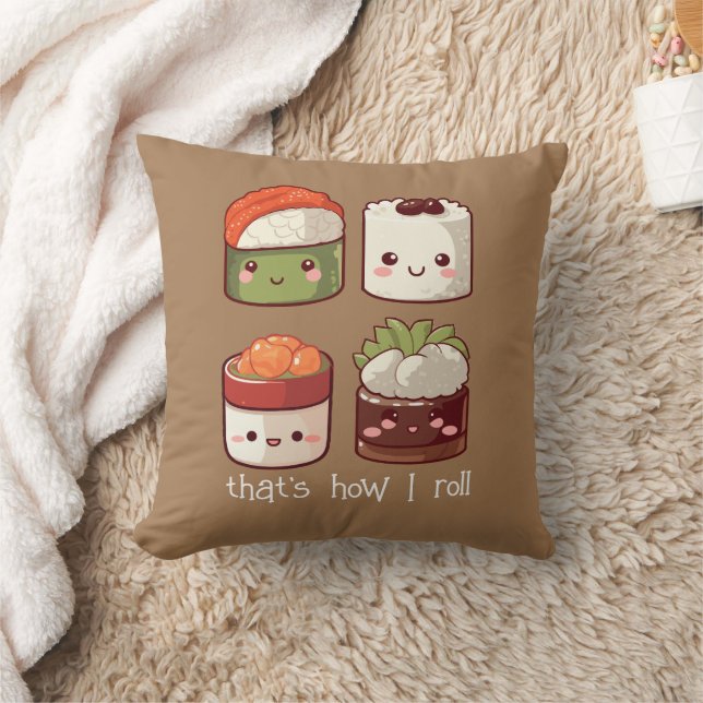 Det är så jag Roll Cute Kawaii Sushi Kudde (Filt)