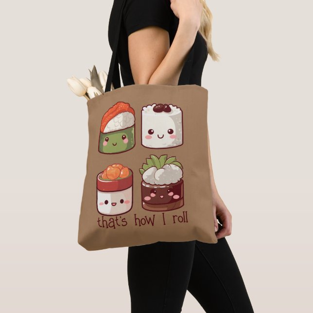Det är så jag Roll Cute Kawaii Sushi Tygkasse (Närbild)