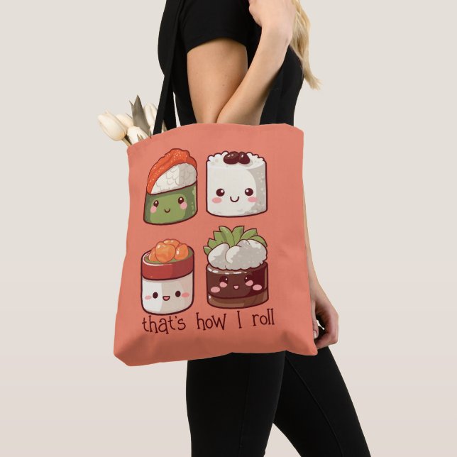 Det är så jag Roll Cute Kawaii Sushi Tygkasse (Närbild)