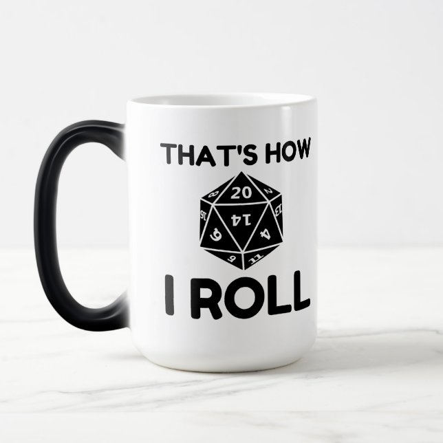 Det är så jag rullar 20-sidiga dice magisk mugg (Vänster)