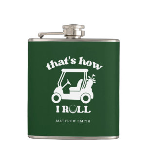 Det är så jag rullar Golf Cart Golfer Pappa Fickplunta