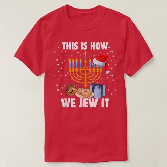 Det är så vi juderar den judiska Hanukkah Helgdag T Shirt (Design framsida)