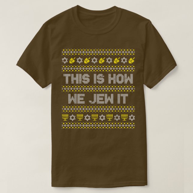 Det är så vi tycker att det är roligt att hanukkah t shirt (Design framsida)