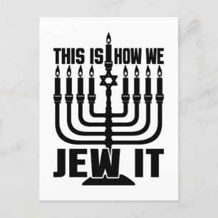 Det är så vi vill, Menorah Jewish Helgdag Gift Vykort