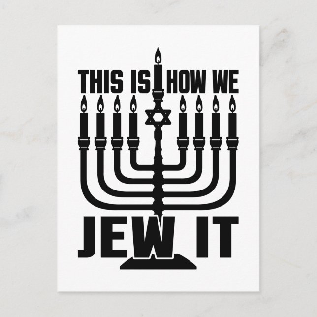 Det är så vi vill, Menorah Jewish Helgdag Gift Vykort (Framsida)
