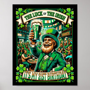 Det är Saint Patrick's Day Min 21-årsdag Glad 21 Poster