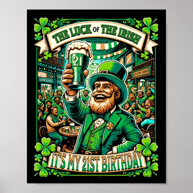 Det är Saint Patrick's Day Min 21-årsdag Glad 21 Poster (Framsidan)