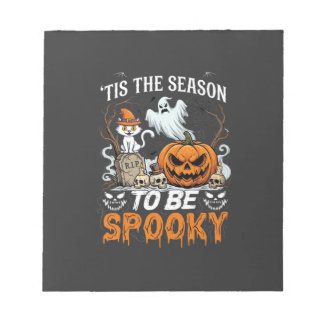 Det är säsong att vara kuslig Halloween-pumpa spök Anteckningsblock