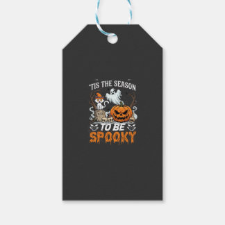 Det är säsong att vara kuslig Halloween-pumpa spök Presentetikett