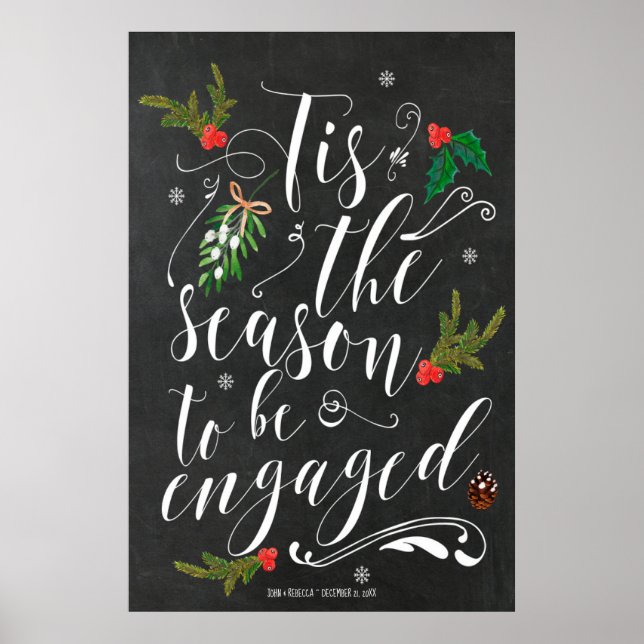 Det är säsongen att bli förlovad vinter bröllop sk poster (Framsidan)