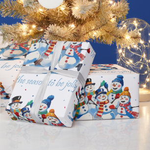 Det är säsongen att vara glatt Dansande glada snöm Presentpapper
