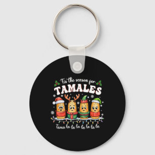 Det Är Säsongen För Tamales Mexikansk Jul Nyckelring
