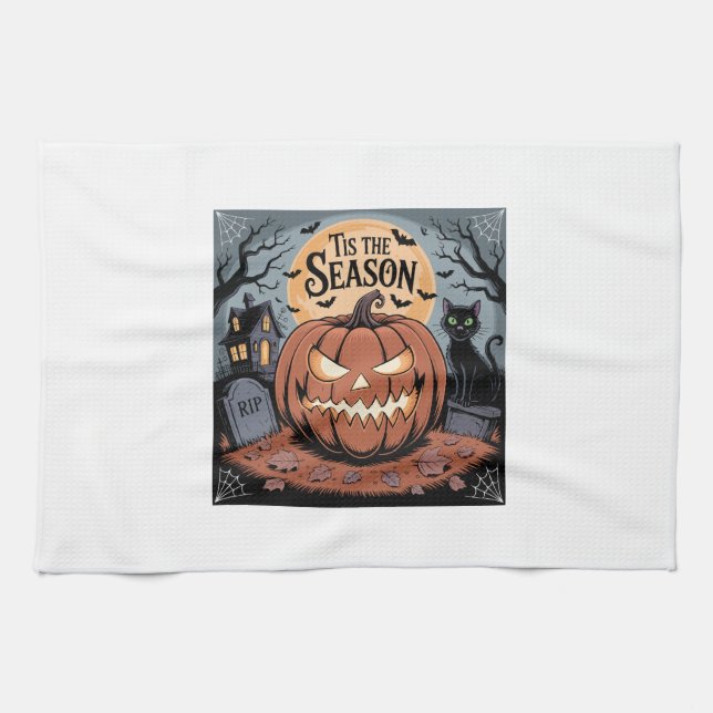 Det Är Säsongen Halloween Kökshandduk (Horisontell)