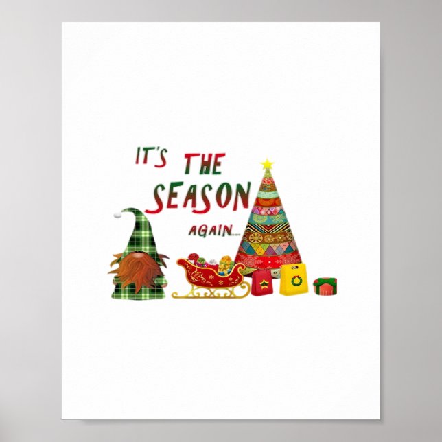 Det Är Säsongen Igen Jul Tomte Poster (Framsidan)