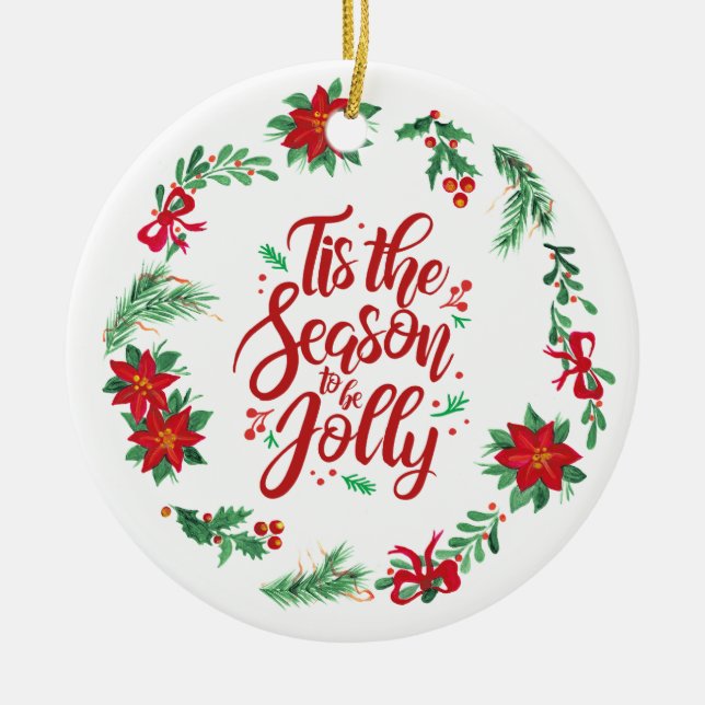 Det är säsongen - jul  julgransprydnad keramik (Framsidan)