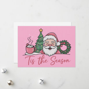Det Är Säsongen Jul Söt Vinter Latte Tomte Julkort