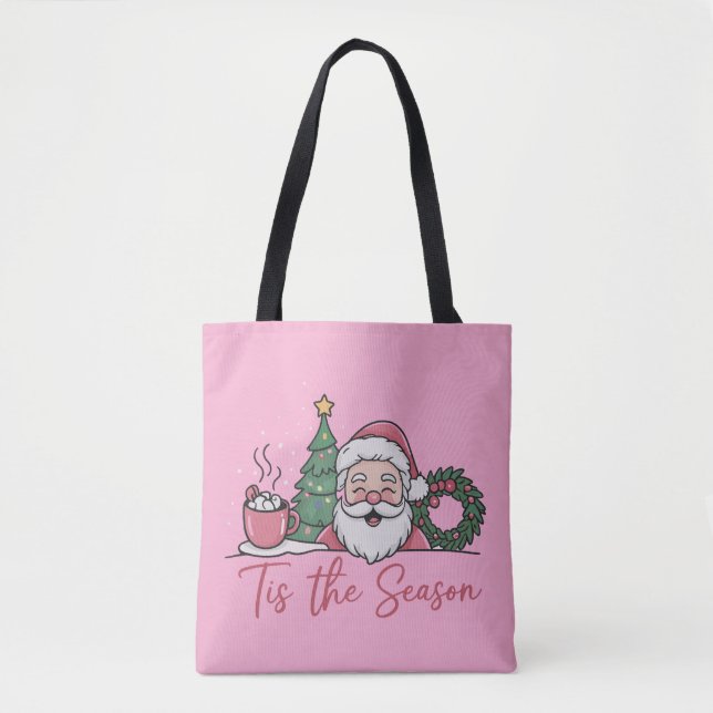 Det Är Säsongen Jul Söt Vinter Latte Tomte Tygkasse (Framsida)