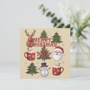 Det Är Säsongen Julgran Tomte Latte Jul Julkort