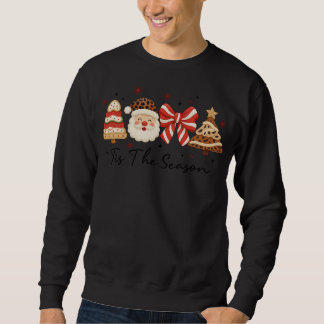 Det Är Säsongen-Söt Tomte Och Julgran Leopa Lång Ärmad Tröja